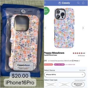 Bold iPhone 16 Pro Case - Pastel Floral